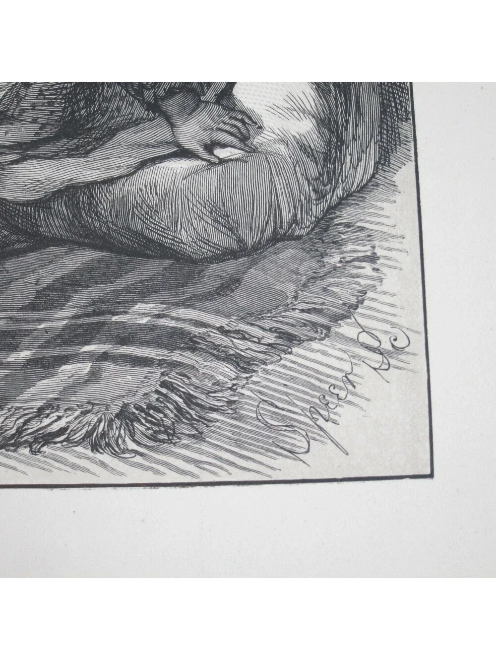 Antique 1873 Wood Engraving Print The Strange Dog by John S. Davis, The Aldine
